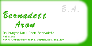 bernadett aron business card
